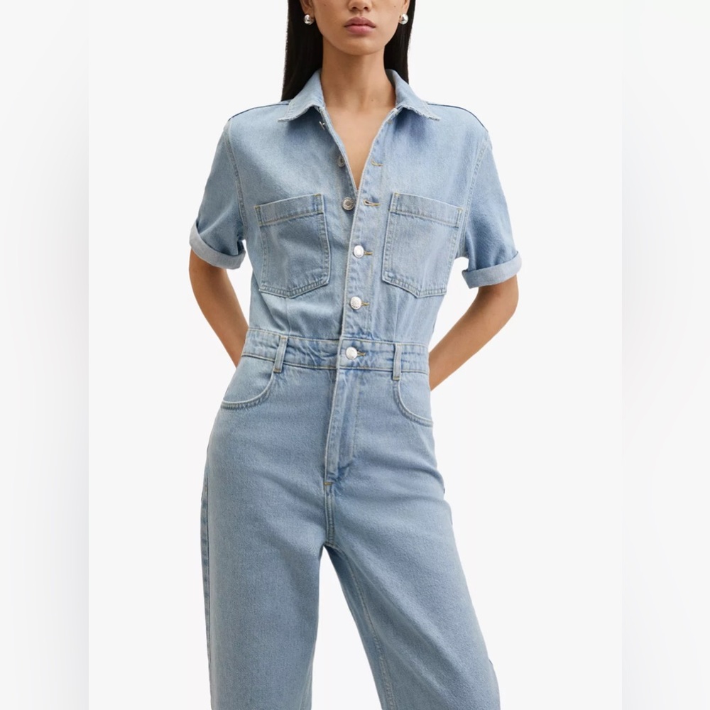 Mango Denim Coverall Jumpsuit